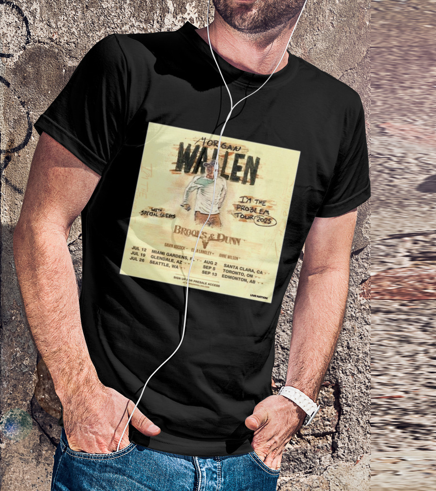 Brooks & Dunn Join Morgan Wallen On The I’m The Problem Tour 2025 T-Shirt