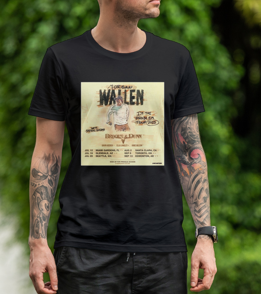 Brooks & Dunn Join Morgan Wallen On The I’m The Problem Tour 2025 T-Shirt