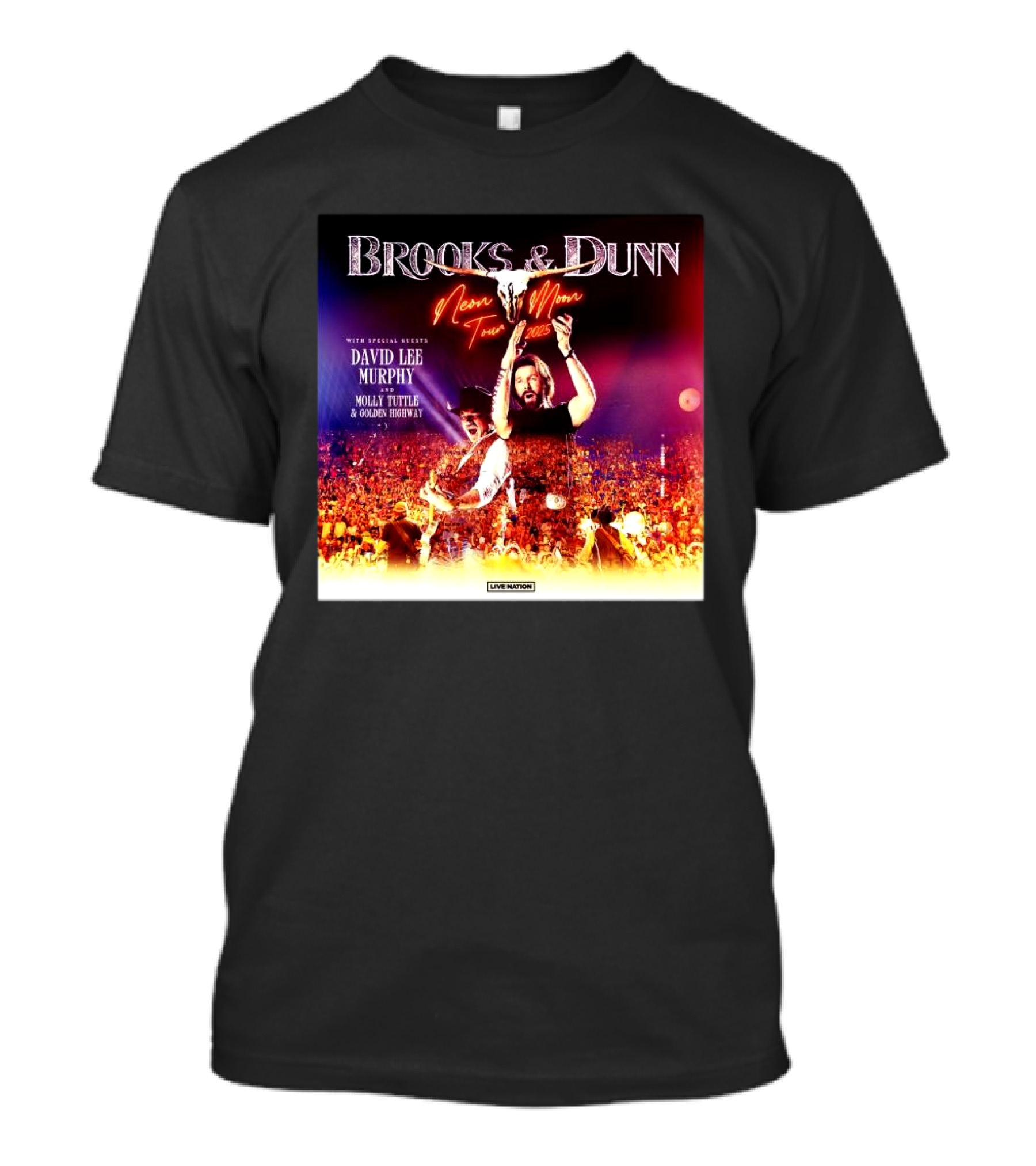 Brooks & Dunn Neon Moon Tour 2025 With Special Guest David Lee Murphy And Molly Tuttle & Golden Highway T-Shirt