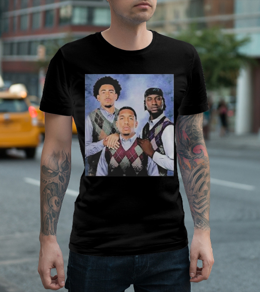 Bryce Young Chuba Hubbard Xavier Legette Vintage Argyle Sweater Step Brothers Look T-Shirt