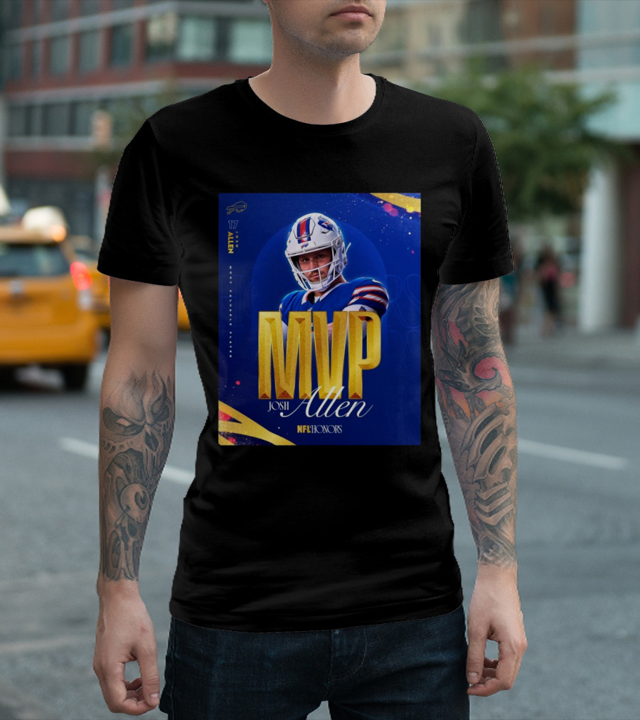 Buffalo Bills 17 Josh Allen 2024 MVP Most Valuable Player NFL Honors T-Shirt