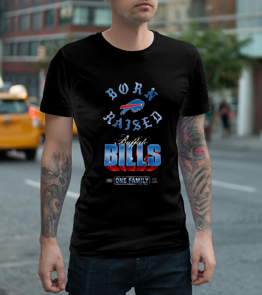 Buffalo Bills Born X Raised BUF One Family Chrome Rocker T-Shirt