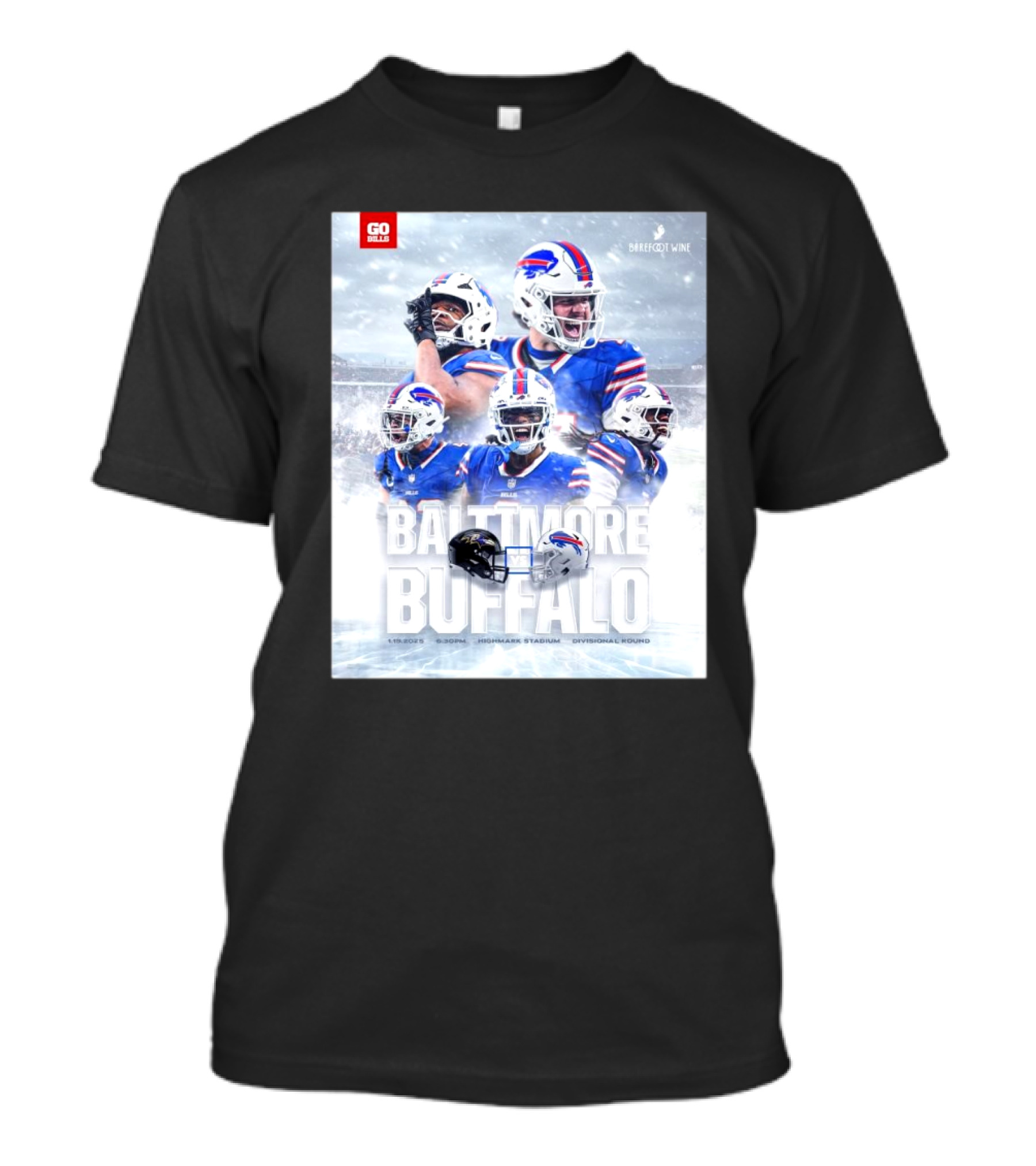Buffalo Bills Vs Baltimore Ravens 1.19.2025 Highmark Stadium NFL Divisional Round T-Shirt