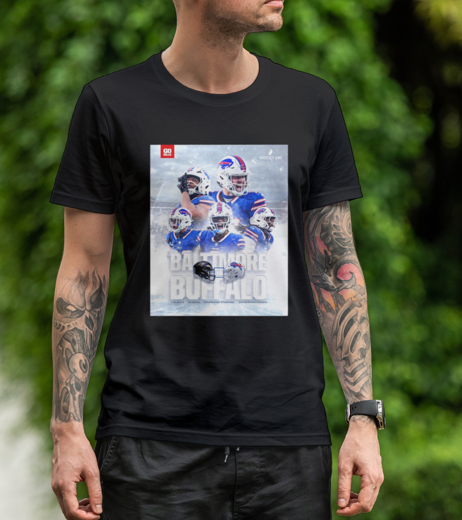 Buffalo Bills Vs Baltimore Ravens 1.19.2025 Highmark Stadium NFL Divisional Round T-Shirt