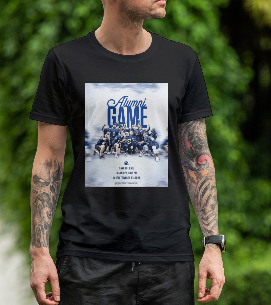 BYU Cougars Alumni Game Save The Date March 28 Lavell Edwards Stadium T-Shirt