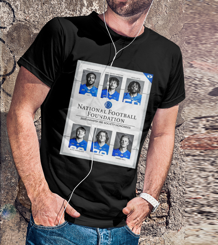 BYU Cougars National Football Foundation 2025 Hampshire Society Honorees Bohanon Bryant-Strother Jatta T-Shirt