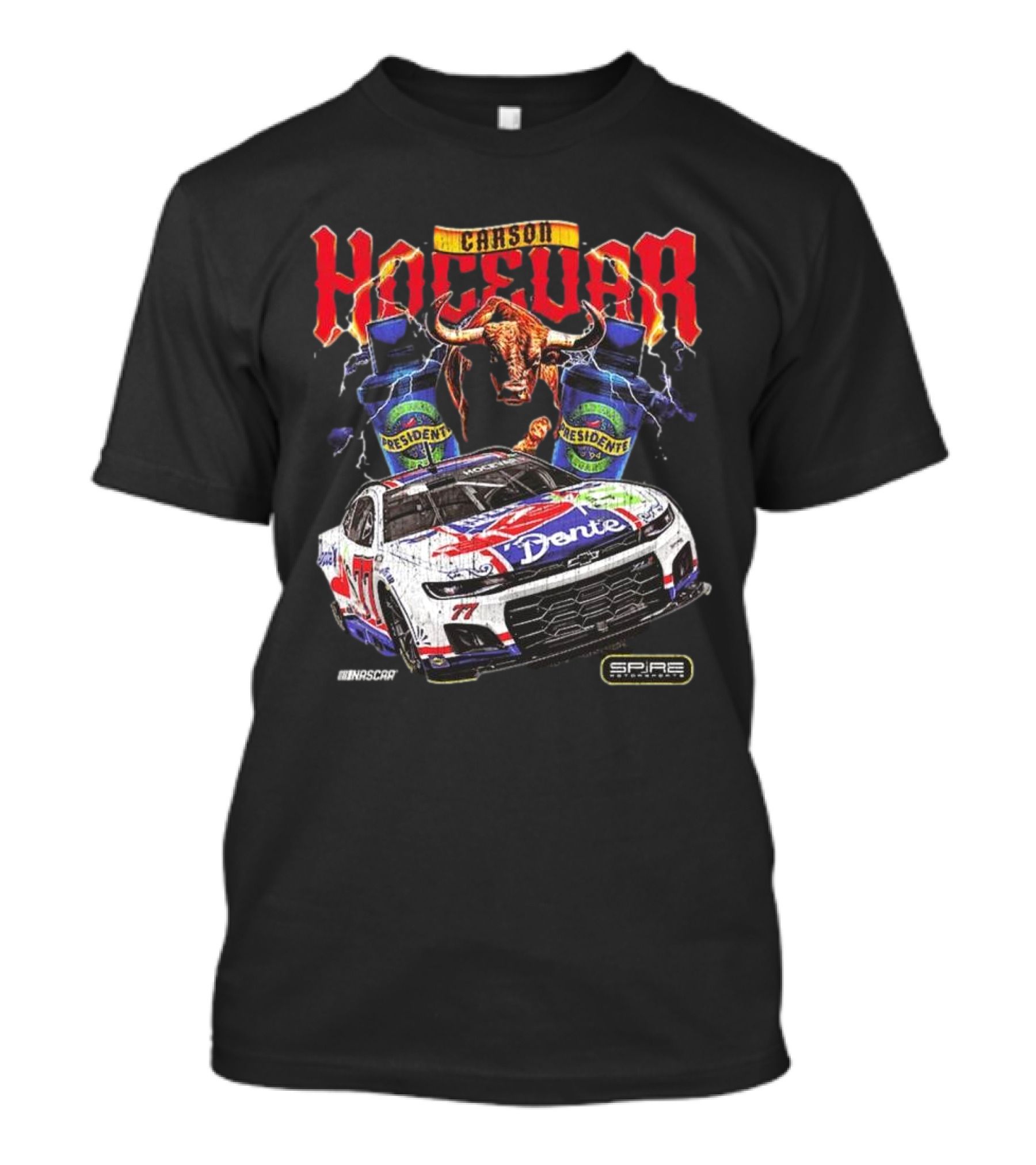 Carson Hocevar E2 Apparel Black Chili’s Car T-Shirt