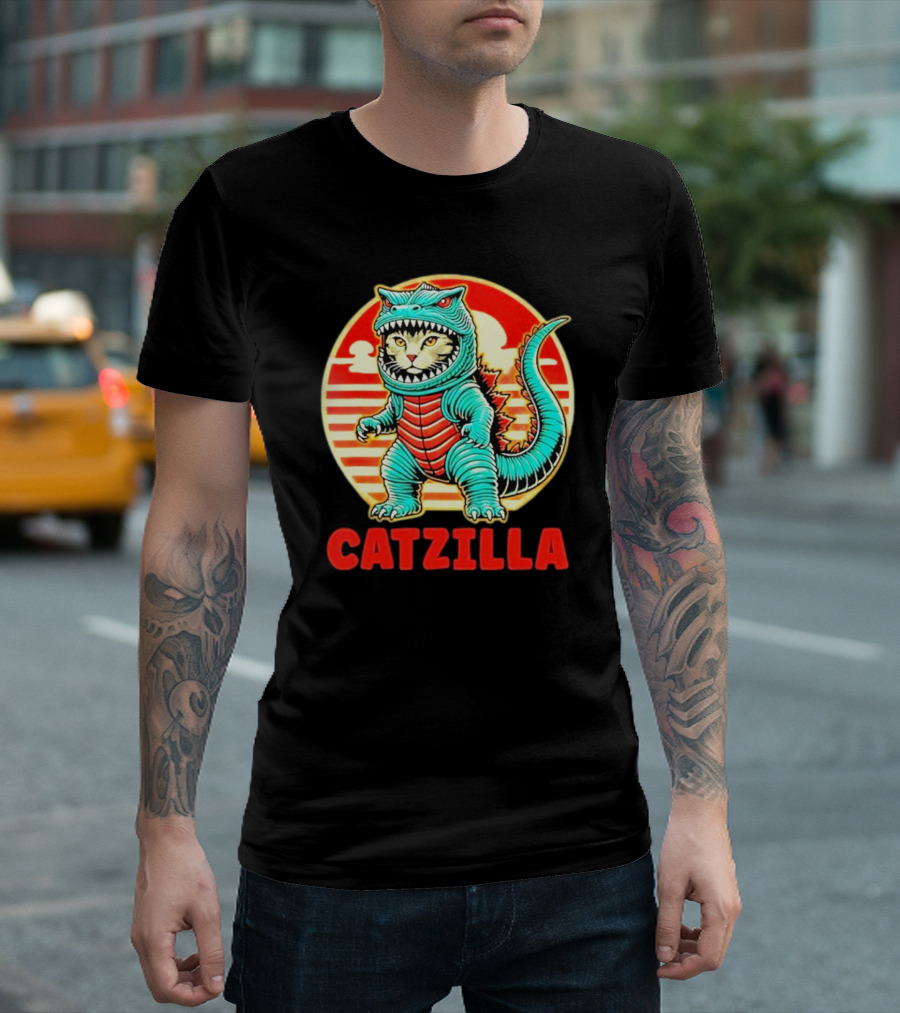 Cat Catzilla Cat Mom Cat Dad T-Shirt