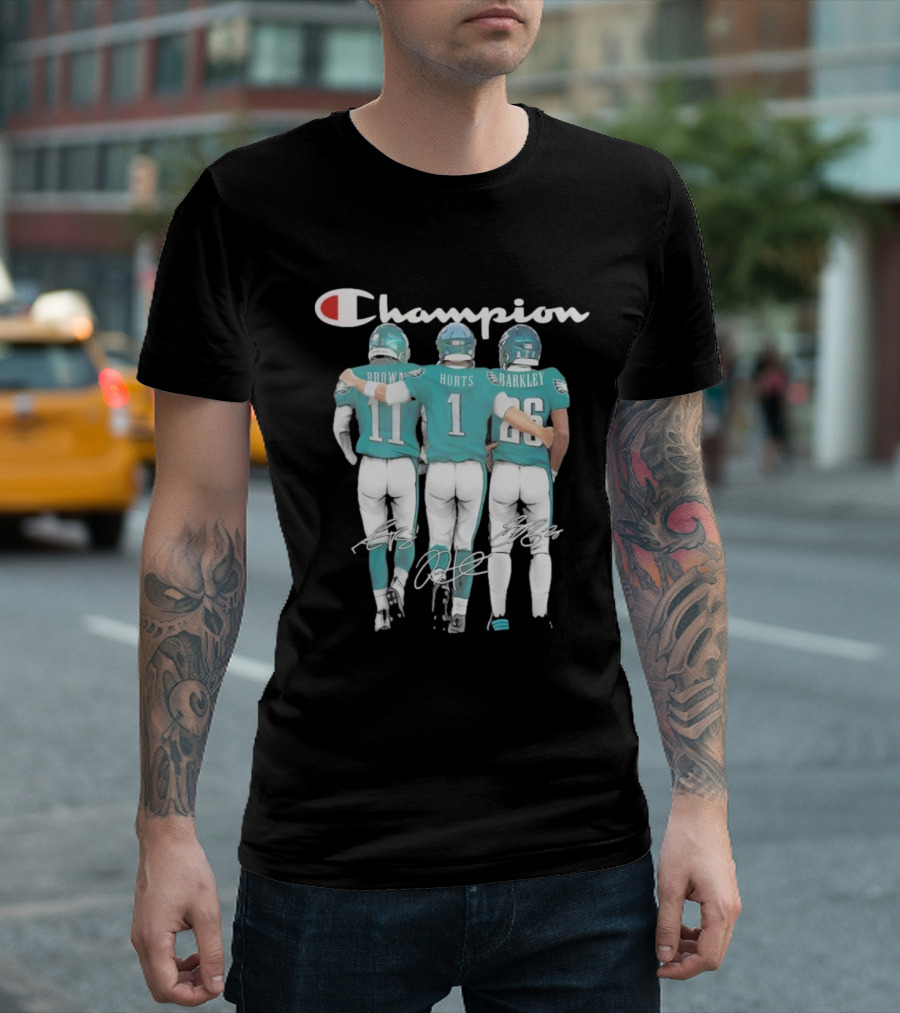 Champion Saquon Barkley Jalen Hurts And Aj Brown T-Shirt