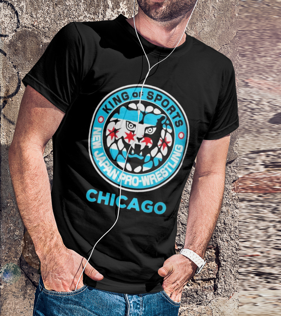 Chicago Lion Mark King Of Sports New Japan Pro-Wrestling Logo T-Shirt