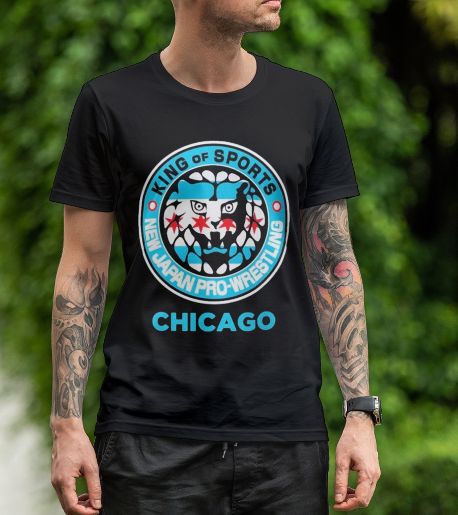 Chicago Lion Mark King Of Sports New Japan Pro-Wrestling Logo T-Shirt