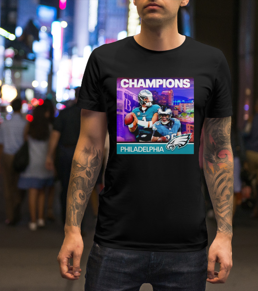 Champions Super Bowl LIX Philadelphia Eagles Hurts And Barkley T-Shirt