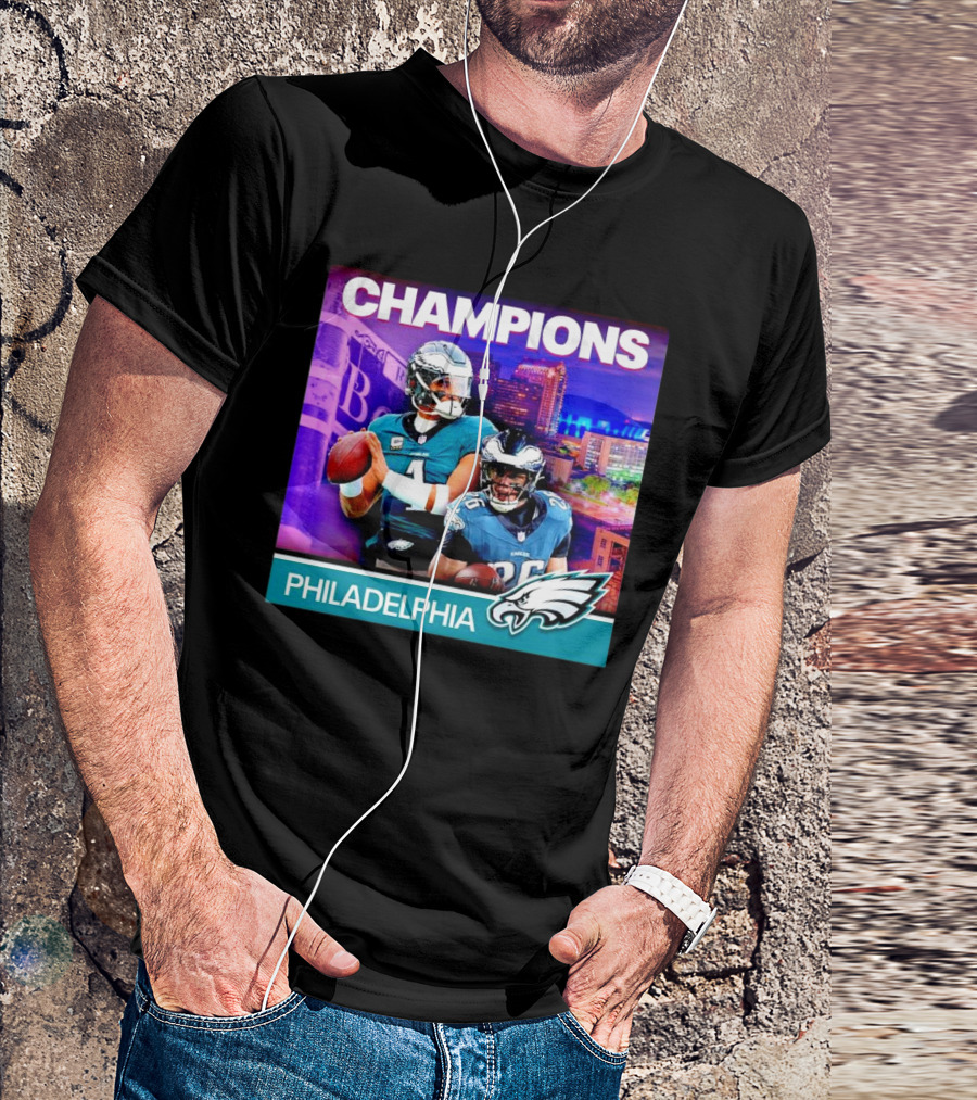 Champions Super Bowl LIX Philadelphia Eagles Hurts And Barkley T-Shirt