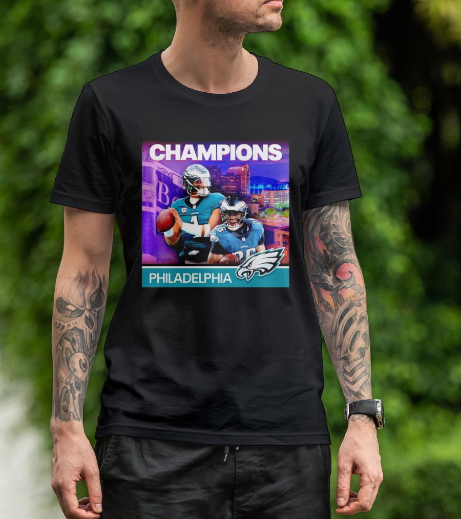 Champions Super Bowl LIX Philadelphia Eagles Hurts And Barkley T-Shirt