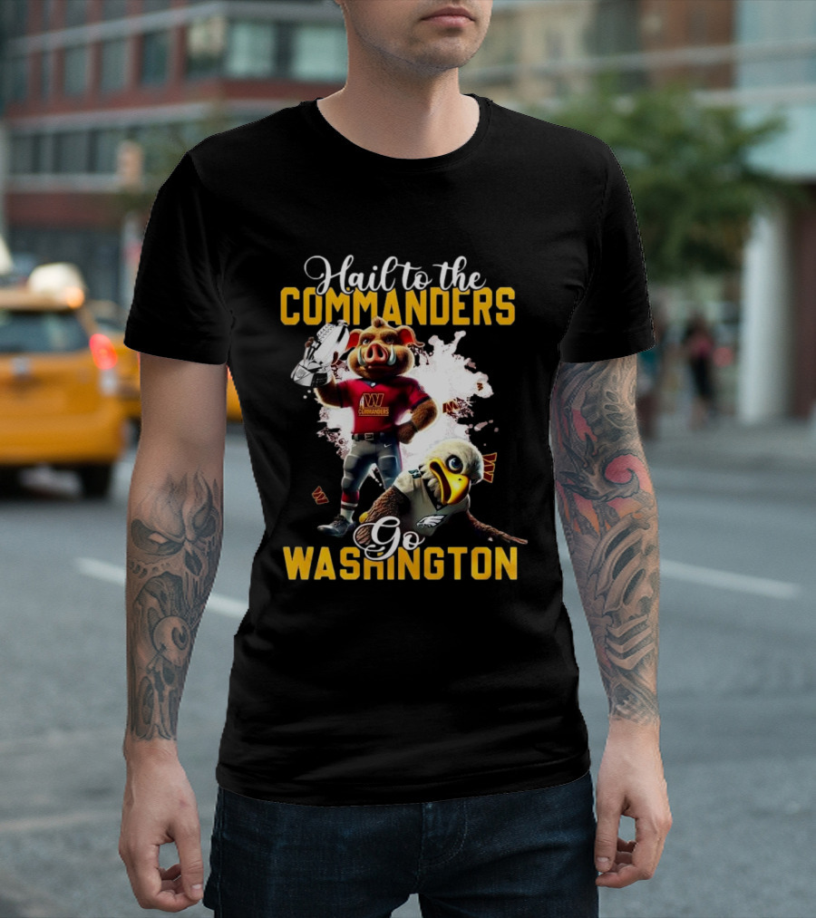Champs On Our Way To The Washington Commanders Hail To The Go Mascot 2025 T-Shirt