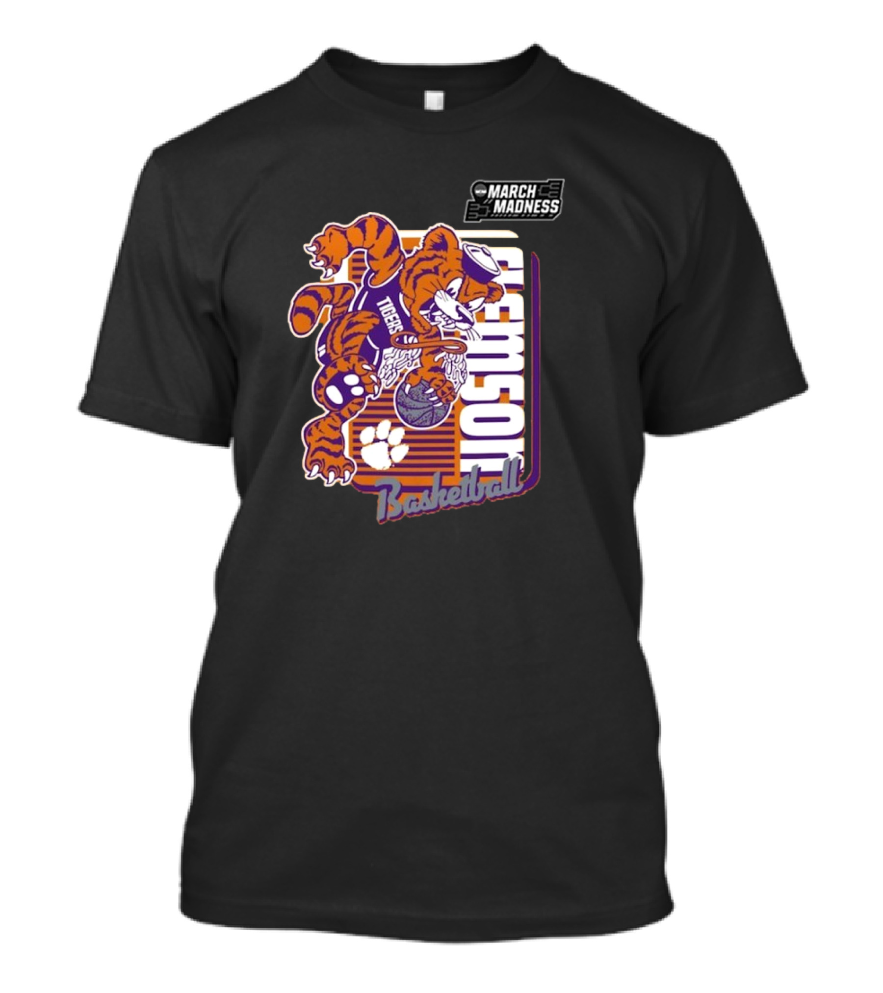 Clemson Basketball March Madness Dunking Tiger Mascot T-Shirt