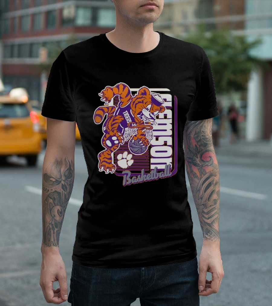 Clemson Tigers Basketball Mascot Dunk 2025 T-Shirt