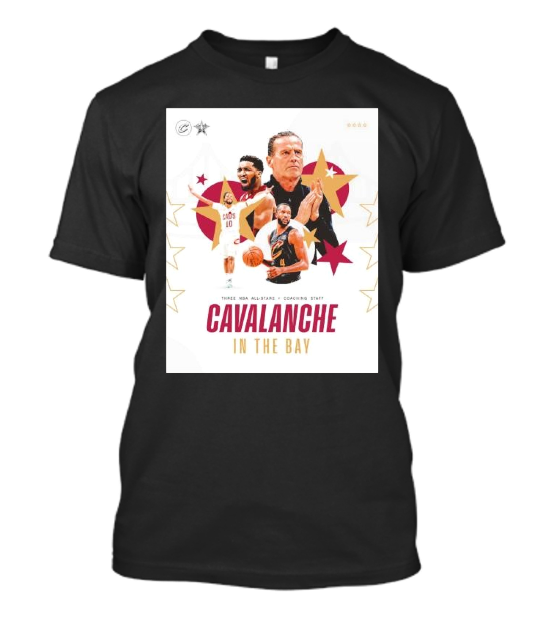 Cleveland Cavaliers Three NBA All Stars Coaching Staff Cavalanche In The Bay T-Shirt