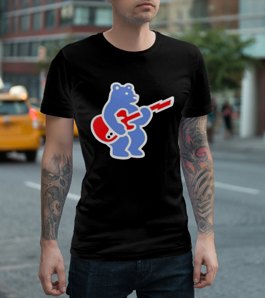 Cubs Bear Guitar Logo T-Shirt