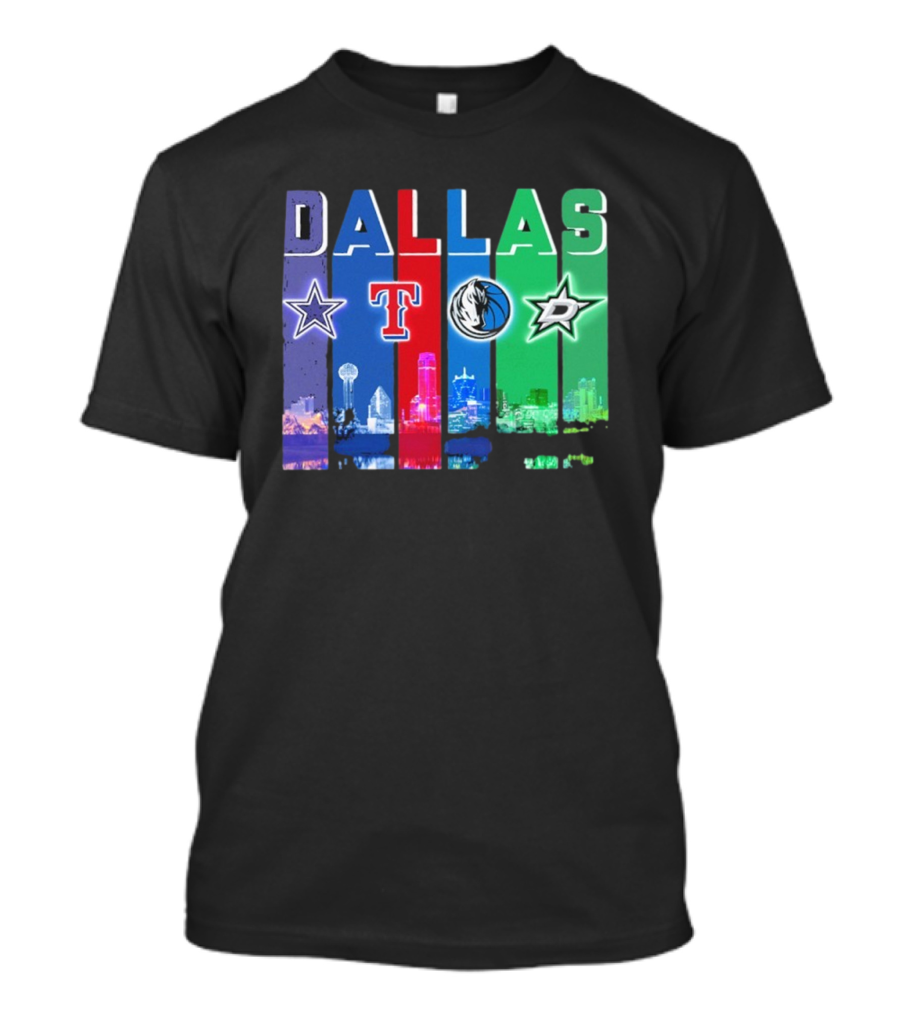 Dallas Retro Skyline Sports Teams Logo T-Shirt