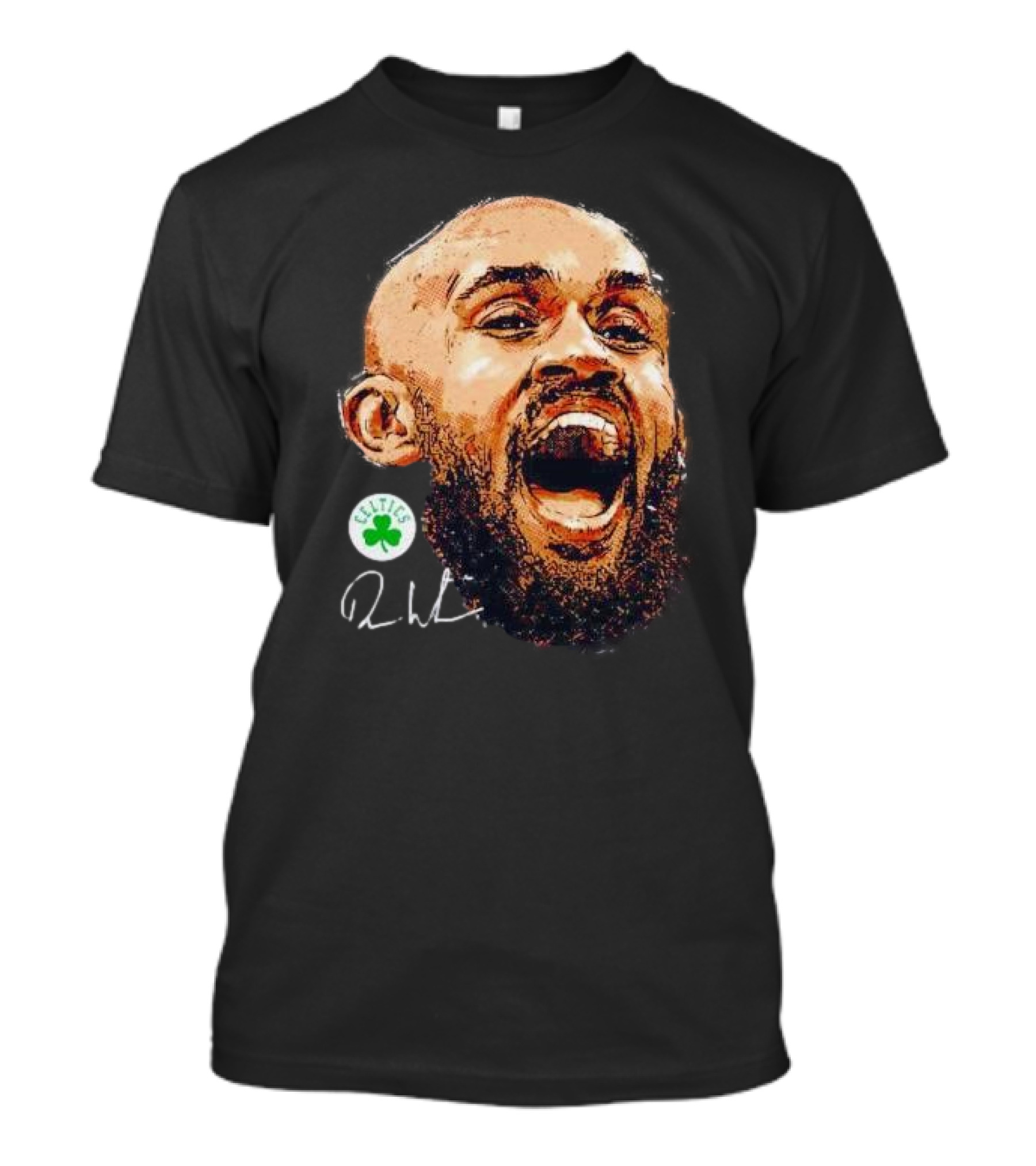 Derrick White Boston Celtics Portrait Signature T-Shirt