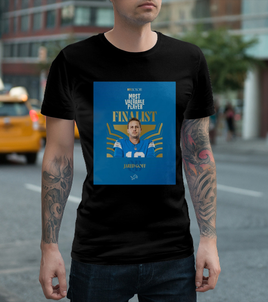 Detroit Lions Jared Goff Associated Press Most Valuable Player Finalist NFL Honors T-Shirt