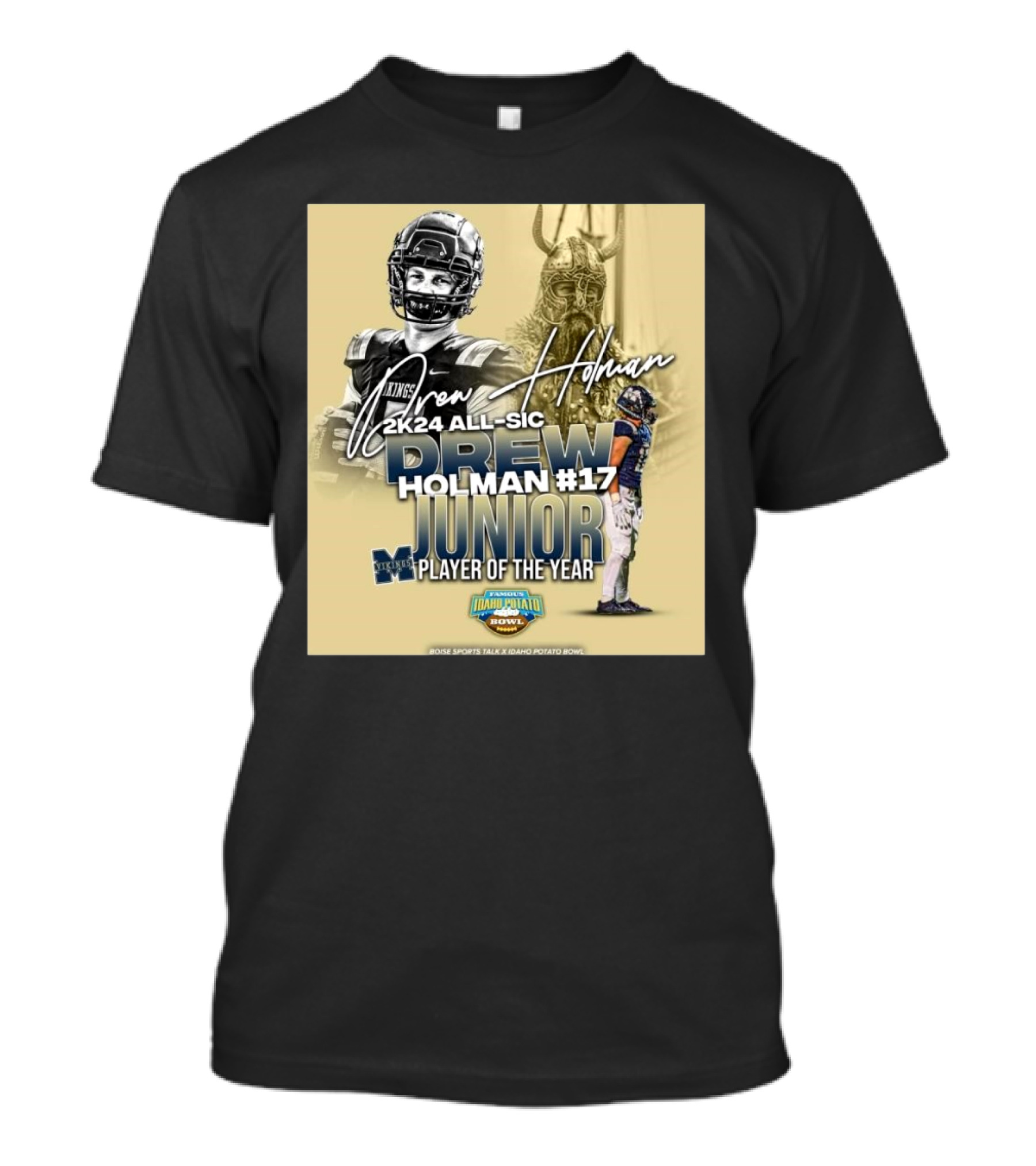 Drew Holman Middleton Middle School 2K24 All-SIC Holman #17 Junior Player Of The Year Signature T-Shirt