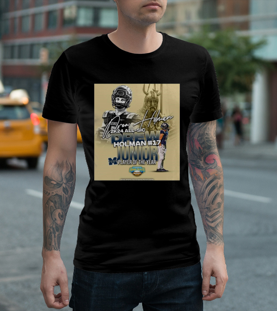 Drew Holman Middleton Middle School 2K24 All-SIC Holman #17 Junior Player Of The Year Signature T-Shirt