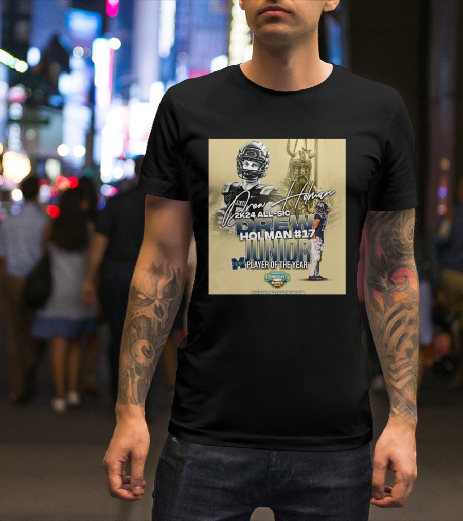 Drew Holman Middleton Middle School 2K24 All-SIC Holman #17 Junior Player Of The Year Signature T-Shirt
