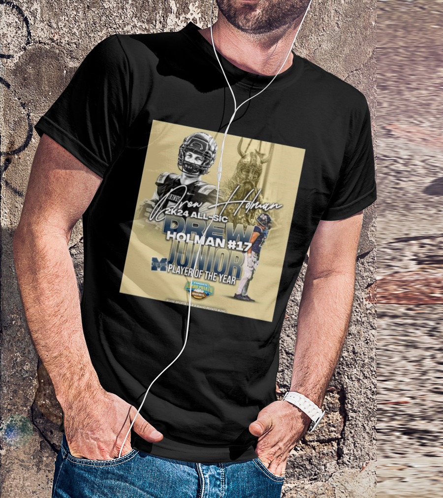 Drew Holman Middleton Middle School 2K24 All-SIC Holman #17 Junior Player Of The Year Signature T-Shirt