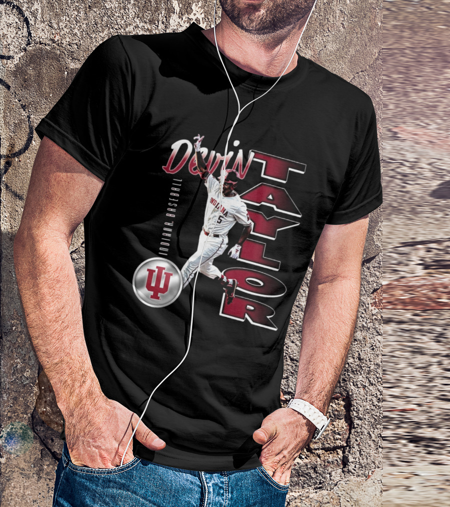 Devin Taylor Illustrated Indiana Hoosiers Baseball NCAA 2025 Graphic T-Shirt