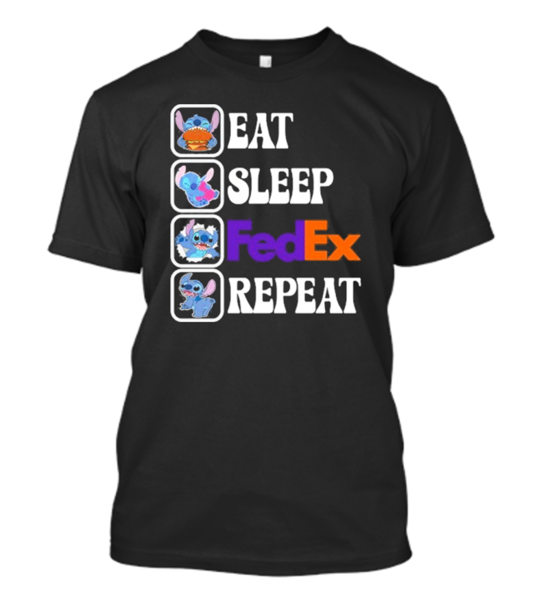 Fedex Eat Sleep Repeart Stitch T-Shirt