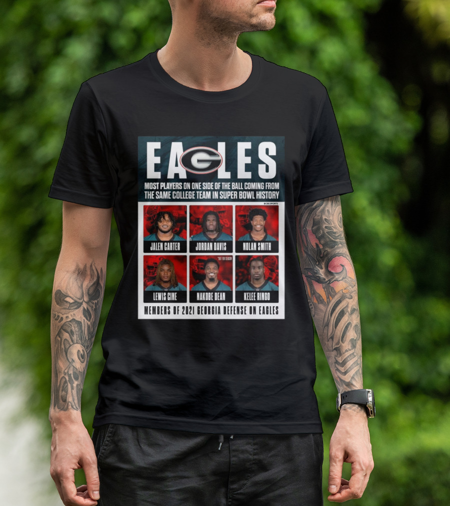 Eagles Most Players On One Side Of The Ball Coming From The Same College Team In Super Bowl History Carter Davis Smith Cine Dean Ringo T-Shirt