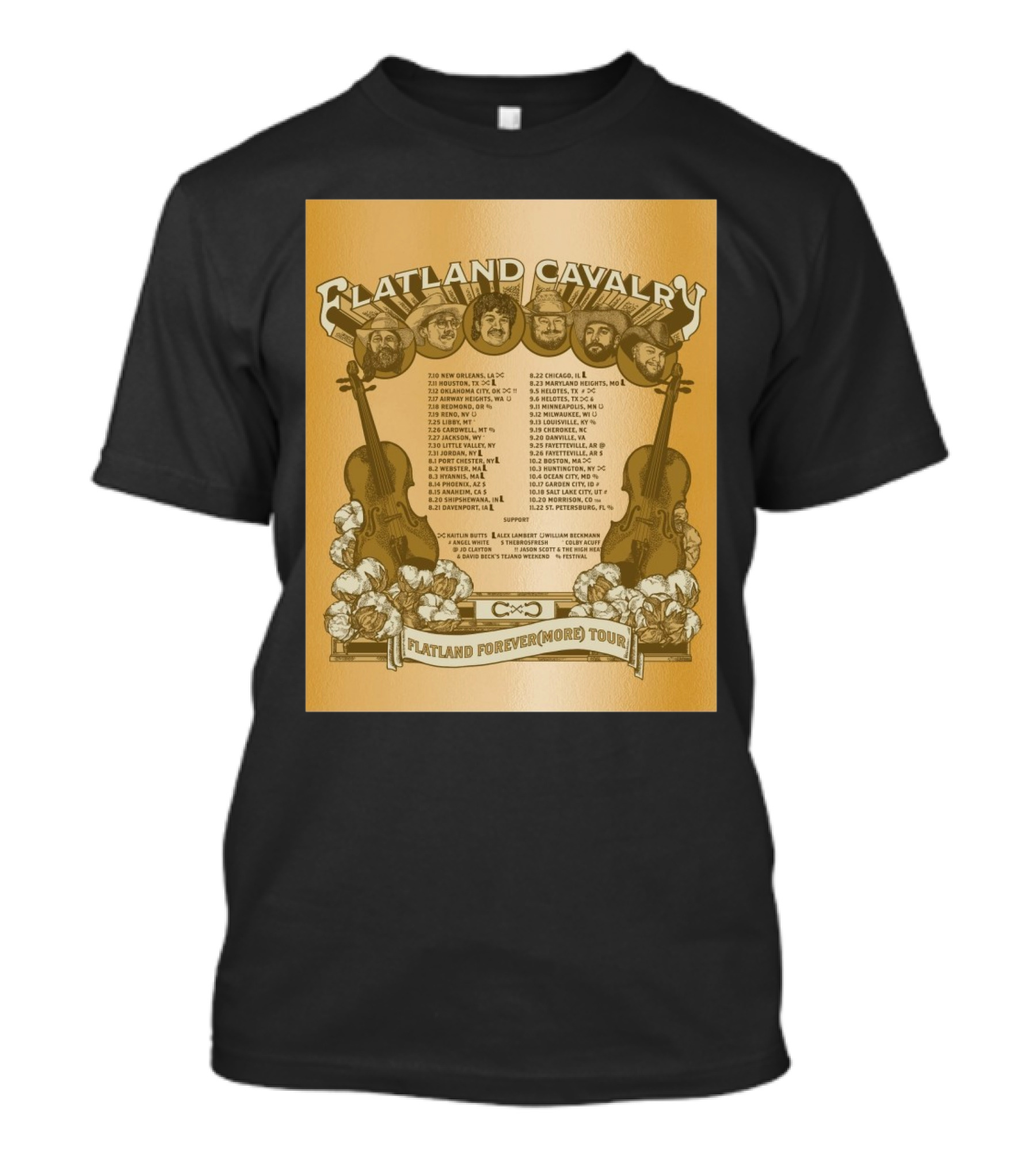 Flatland Cavalry Flatland Forever(more) Tour 7.10 New Orleans La 7.11 Houston Tx 7.12 Oklahoma City Ok T-Shirt