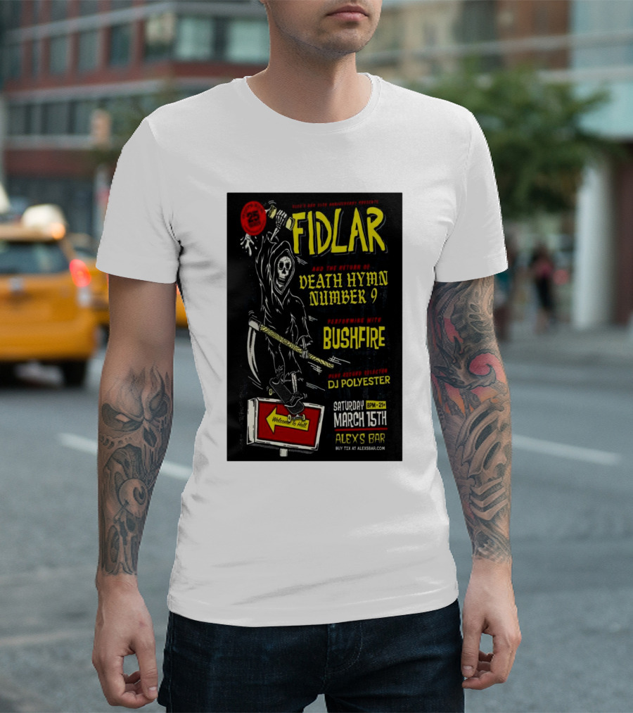 FIDLAR Alex’s Bar Long Beach CA March 15 2025 T-Shirt