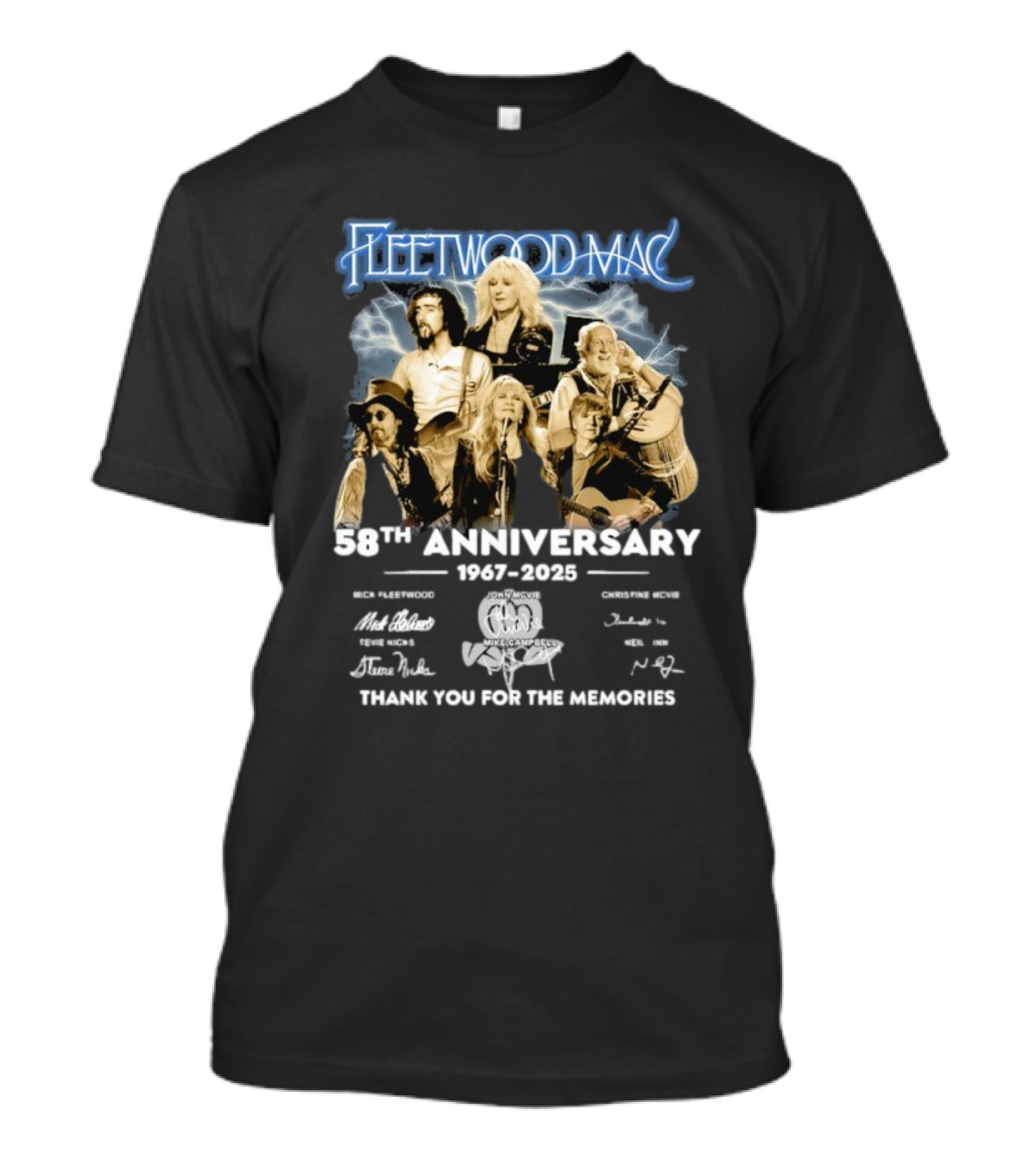 Fleetwood Mac 58th Anniversary 1967 2025 Thank You For The Memories Signatures T-Shirt
