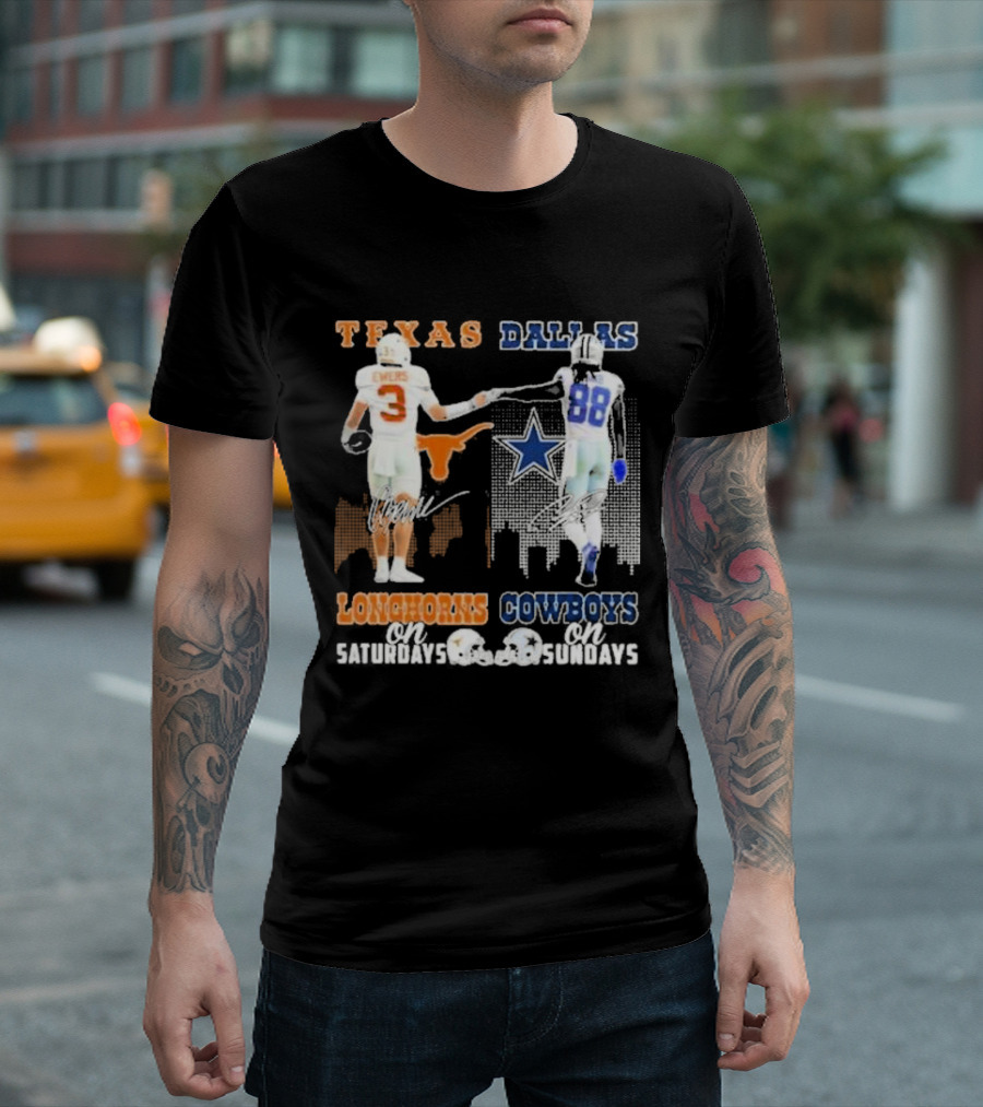 Ewers and lamb longhorns on saturdays Cowboys on sundays T-Shirt