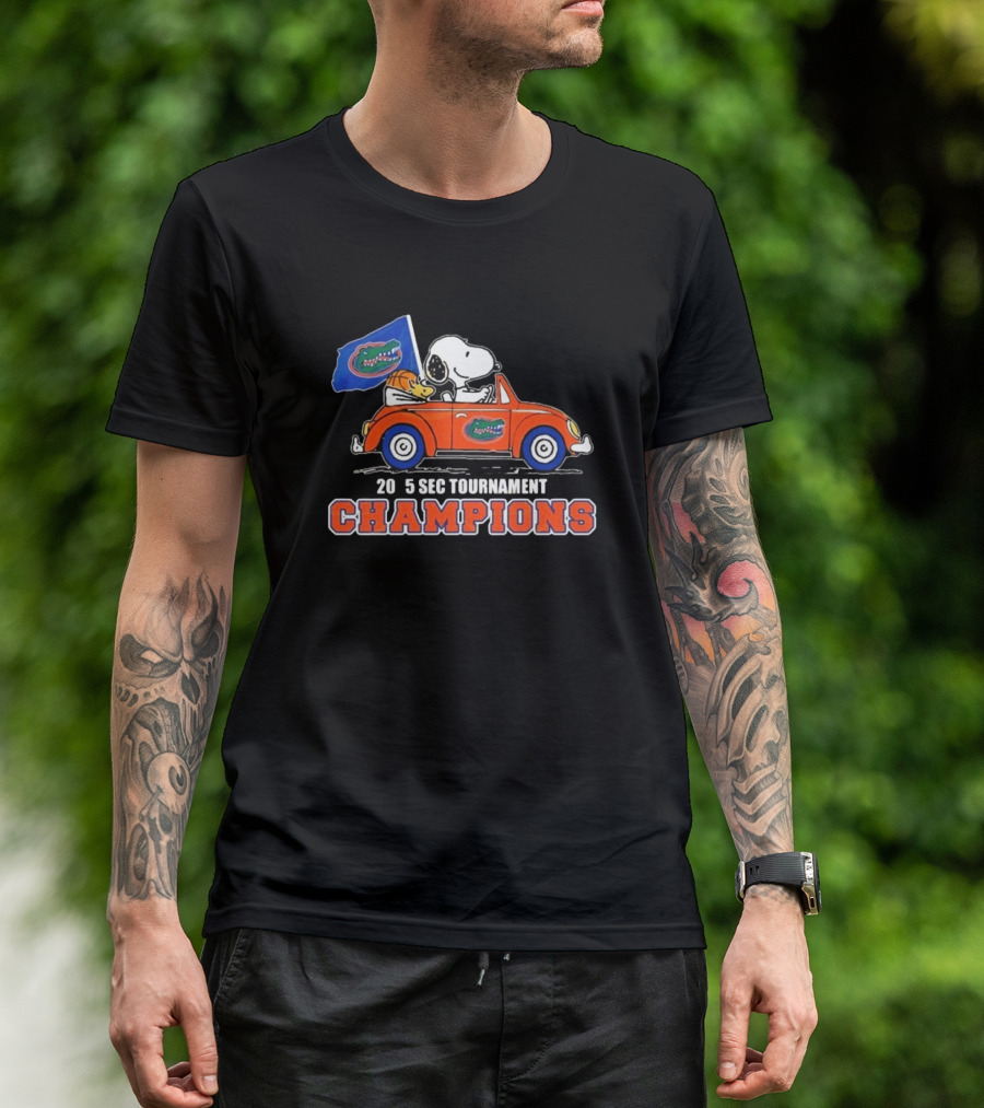 Florida Gators X Snoopy 2025 SEC Tournament Champions T-Shirt