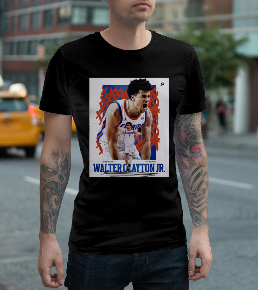 Florida Gators Most Clutch SR Walter Clayton Jr. Men’s CBB Championship T-Shirt