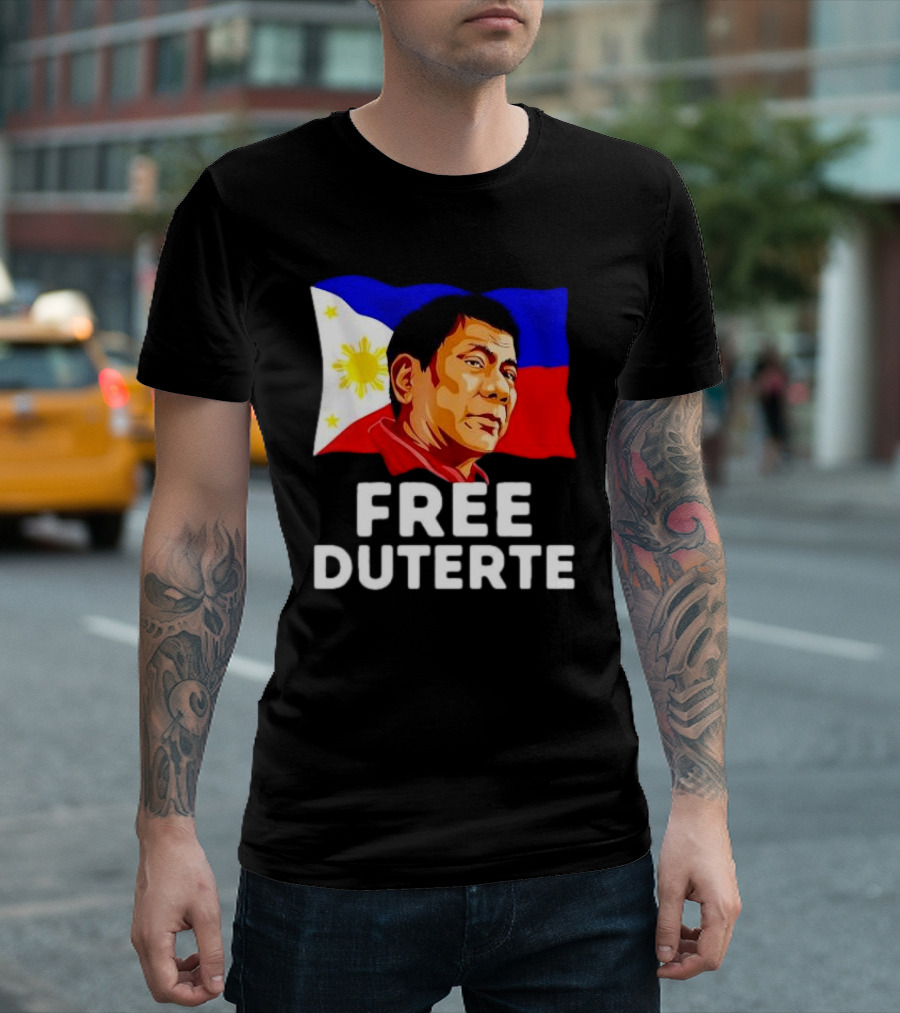 Free Duterte Philippines Flag Rodrigo Digong T-Shirt