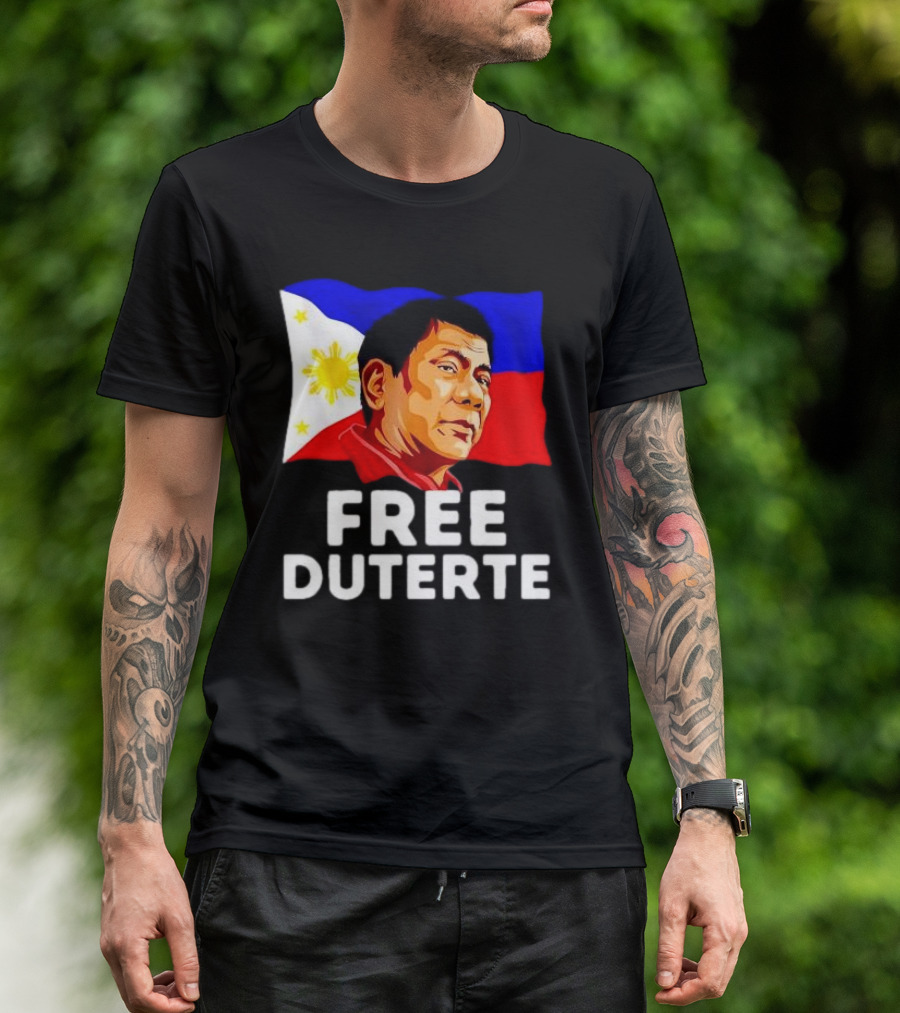 Free Duterte Philippines Flag Rodrigo Digong T-Shirt