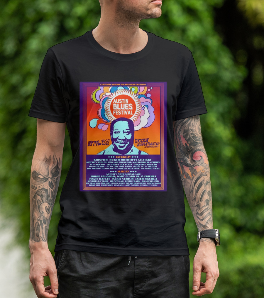 Gary Clark Jr. And Jimmie Vaughan To Lead Allstar Jam At Austin Blues Fest 2025 T-Shirt
