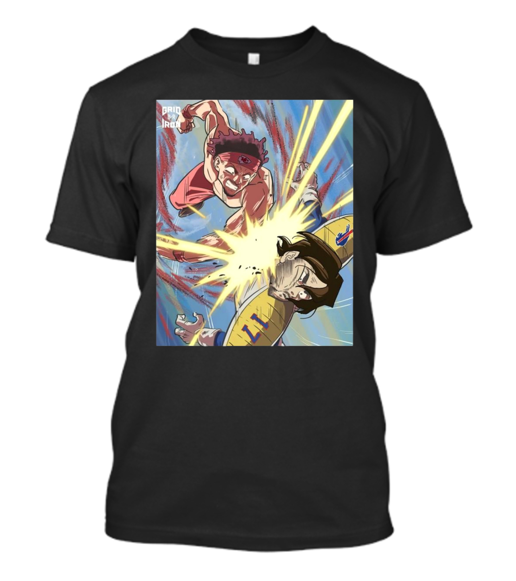 Goku Patrick Mahomes Eliminates Vegeta Josh Allen And Is Headed To His 3rd Straight Super Bowl T-Shirt