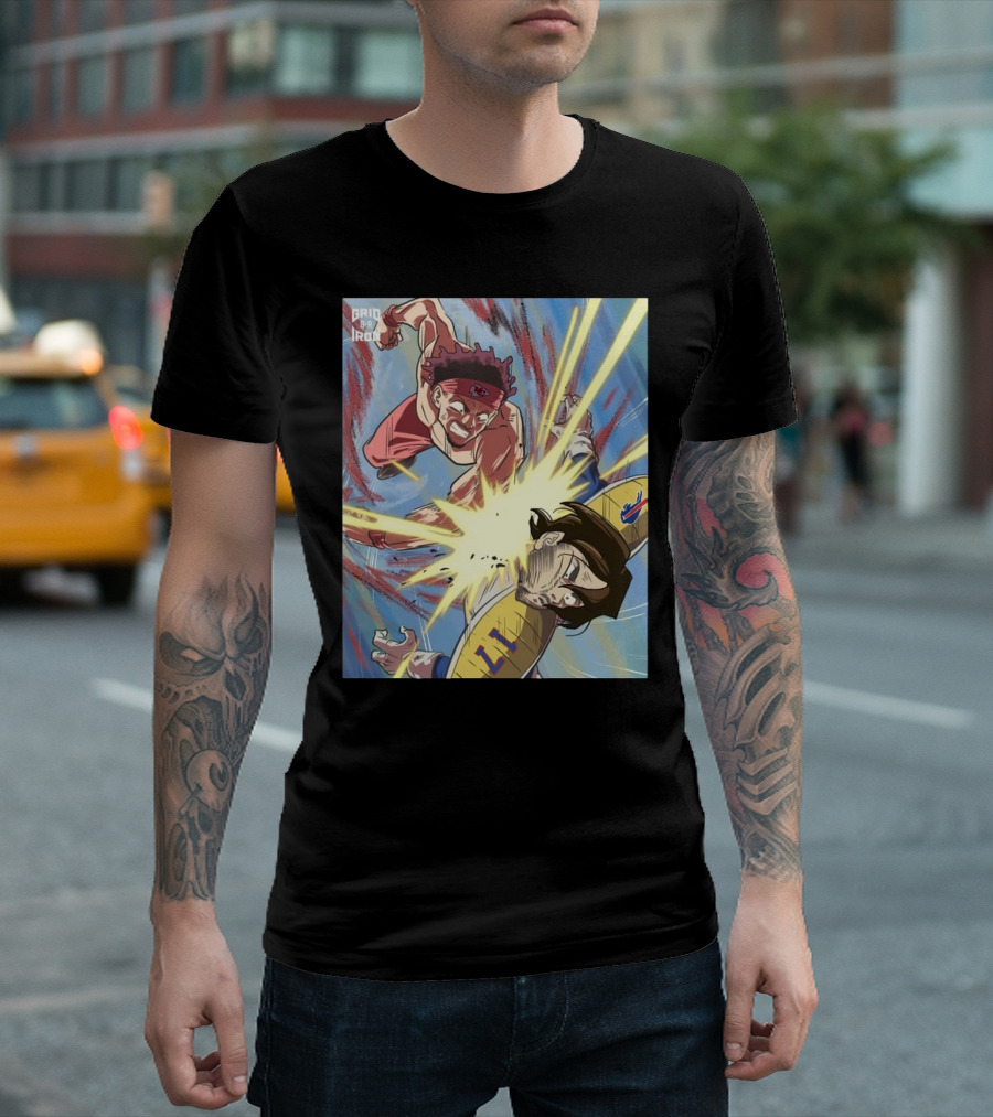 Goku Patrick Mahomes Eliminates Vegeta Josh Allen And Is Headed To His 3rd Straight Super Bowl T-Shirt