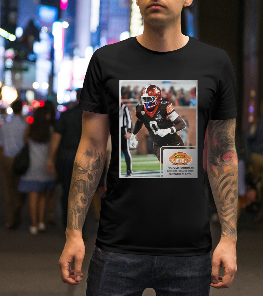 Harold Fannin Jr. Junior TE Bowling Green 68 Ventures Bowl The Senior Bowl T-Shirt