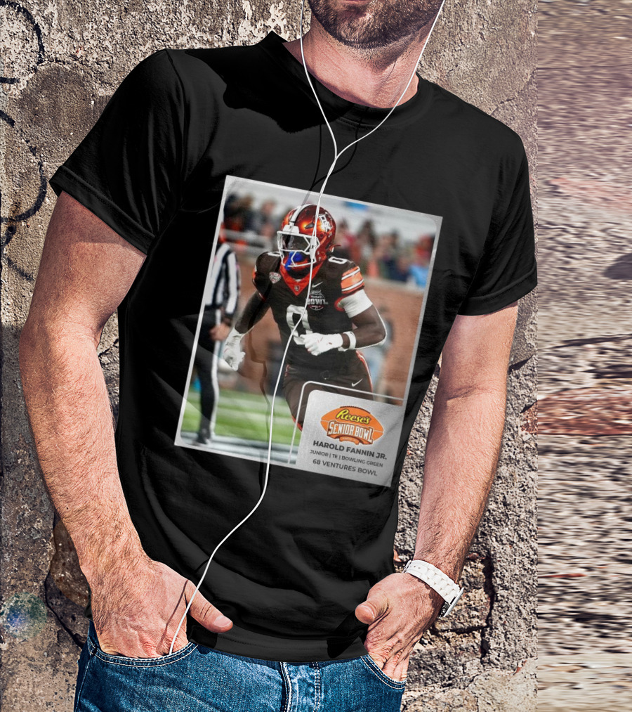 Harold Fannin Jr. Junior TE Bowling Green 68 Ventures Bowl The Senior Bowl T-Shirt