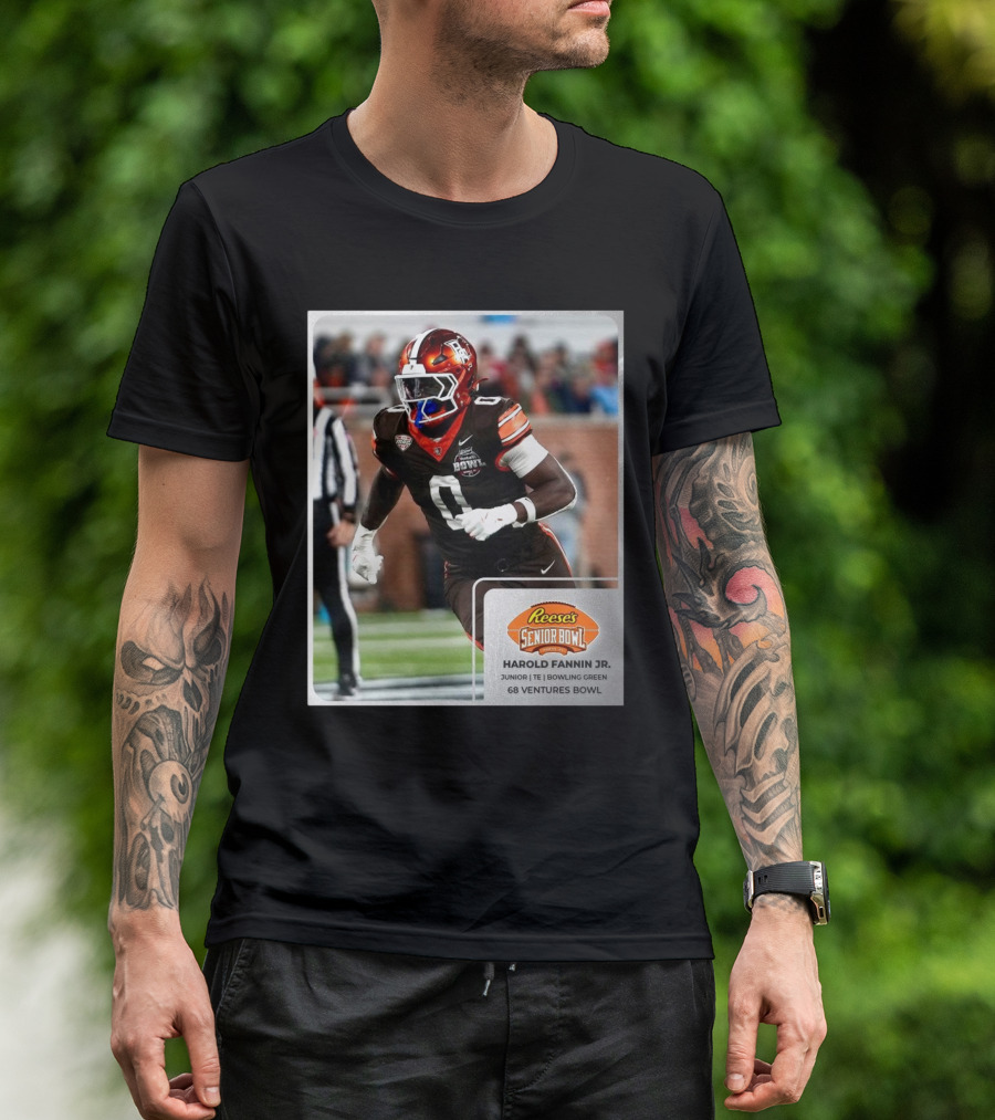 Harold Fannin Jr. Junior TE Bowling Green 68 Ventures Bowl The Senior Bowl T-Shirt