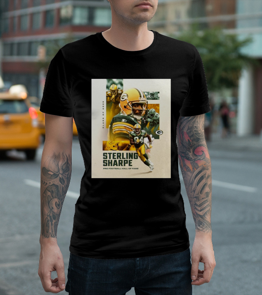 Green Bay Packers Sterling Sharpe NFL Pro Football Hall Of Fame Class Of 2025 T-Shirt