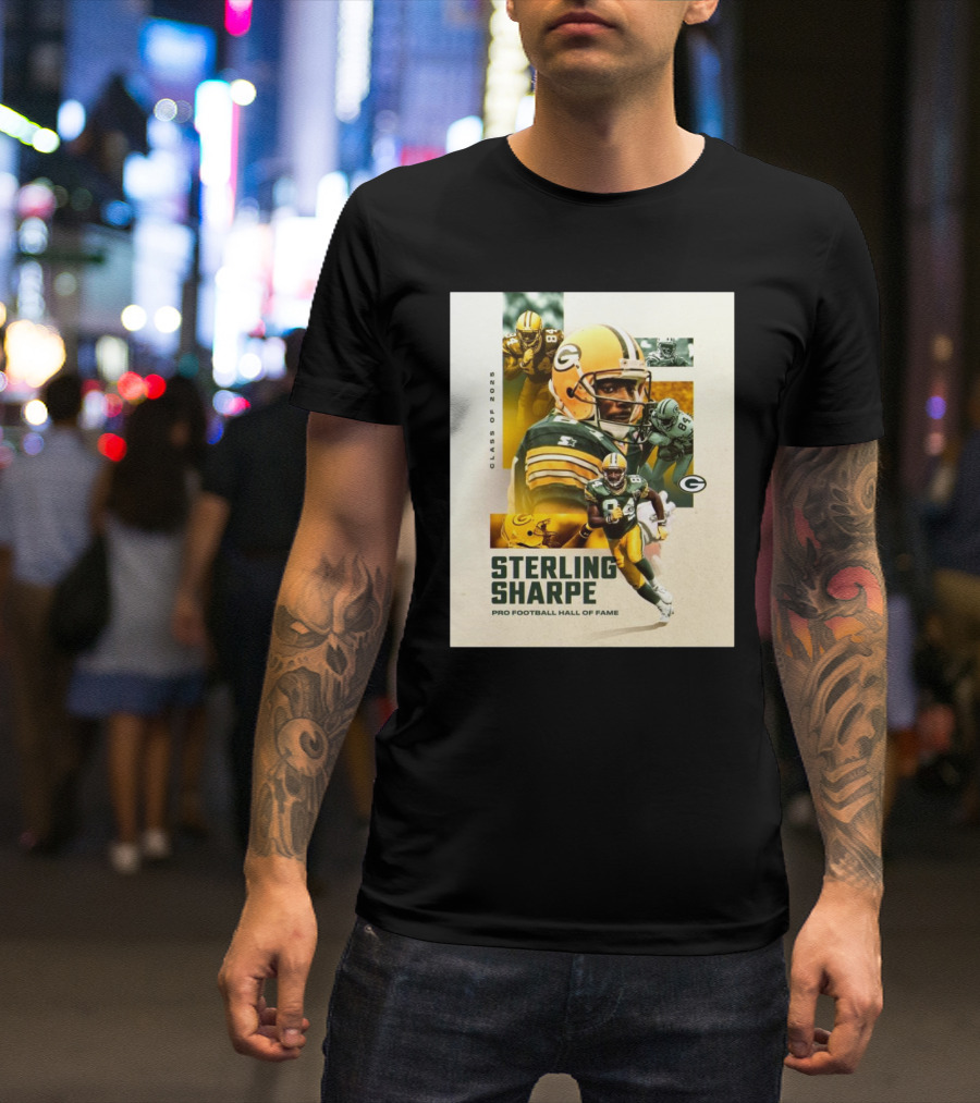 Green Bay Packers Sterling Sharpe NFL Pro Football Hall Of Fame Class Of 2025 T-Shirt