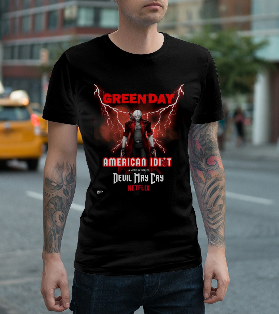 Green Day American Idiot A Netflix Series Devil May Cry Green Day Band T-Shirt